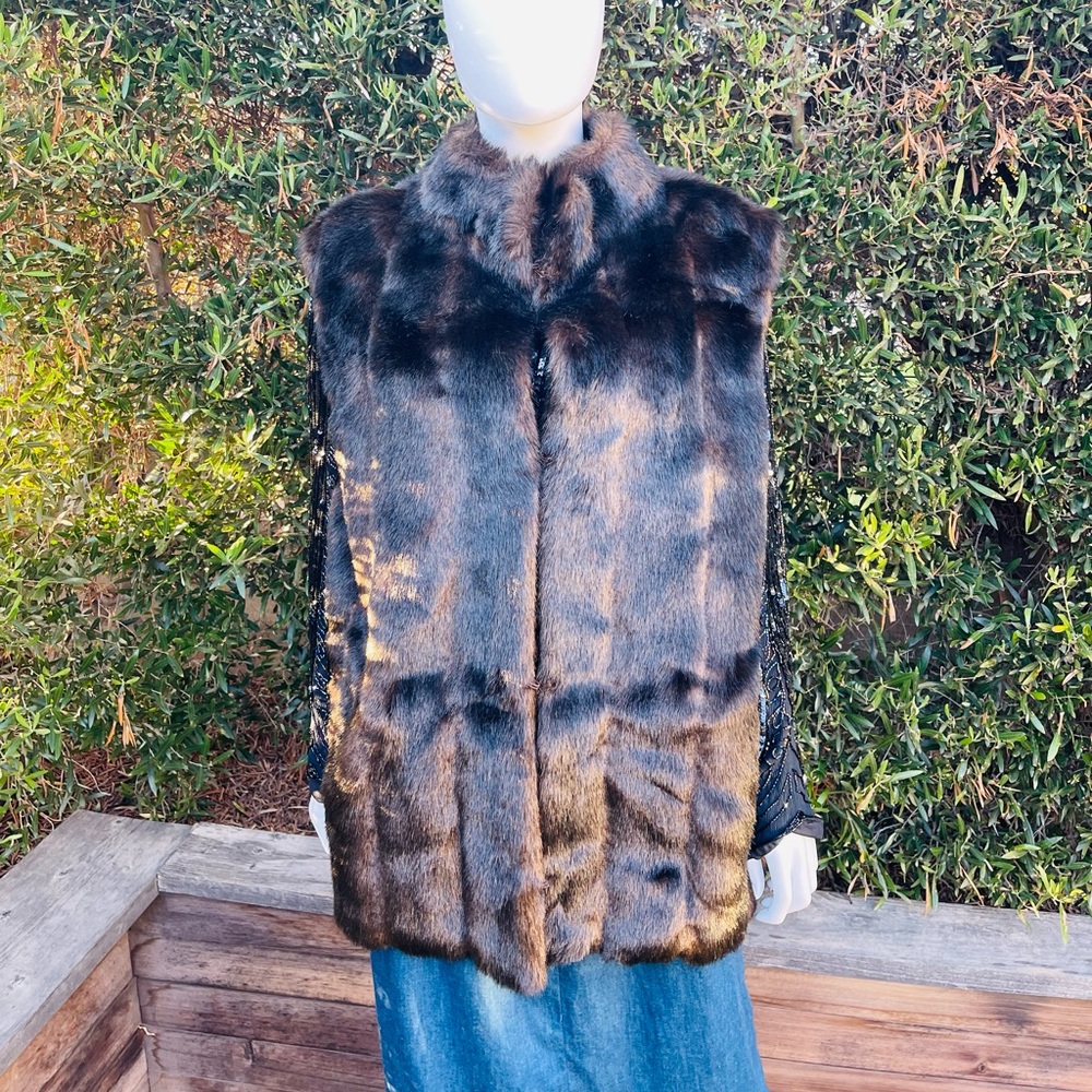 Fabulous Furs Faux Fur Vest XL